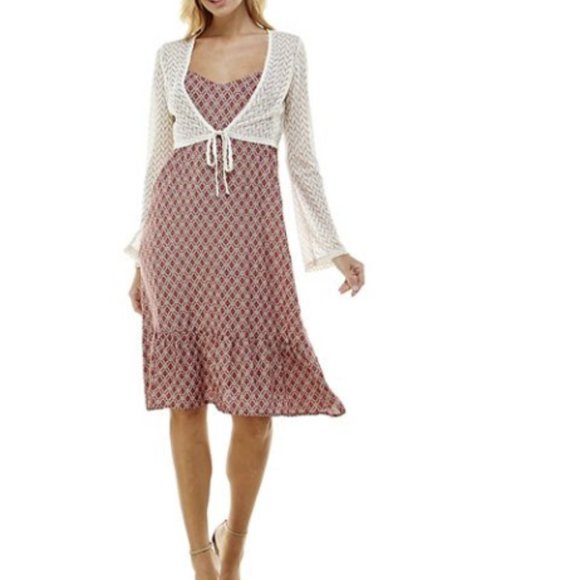 LILY ROSE Dresses & Skirts - JUNIORS LILY ROSE CROPPED CARDIGAN & SHEATH DRESS SET SIZE M  #515